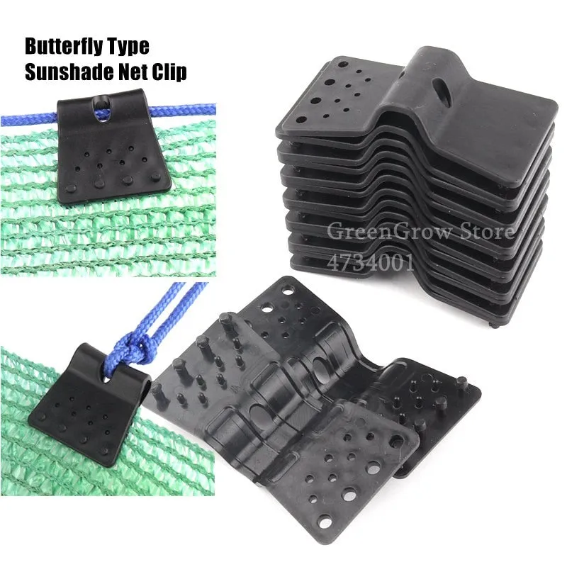 10~100pcs Sun Shade Net Clips Butterfly Type Greenhouse Film Clip Garden Agriculture Tools Anti-hail Net Hook Instant Grommet