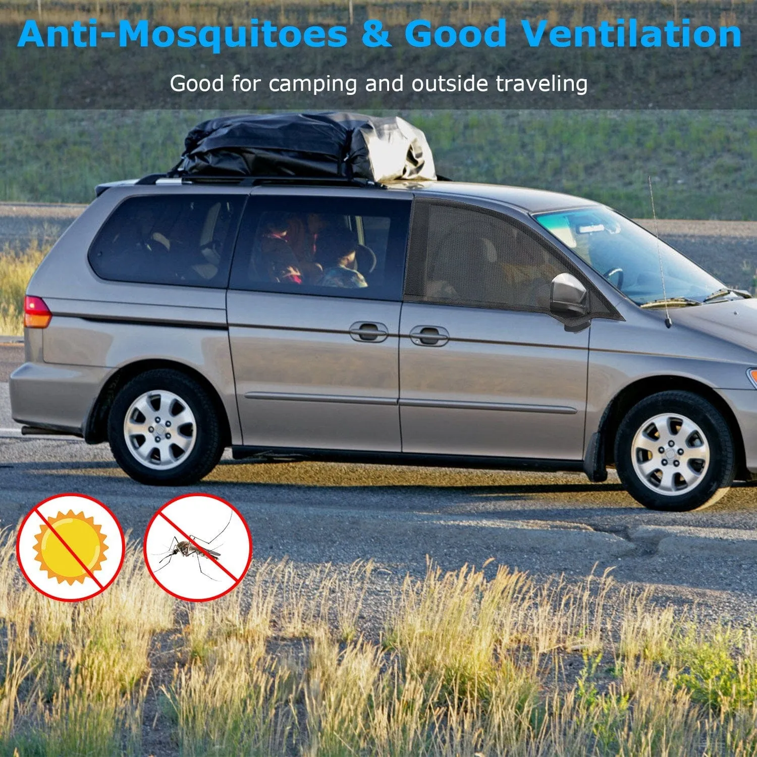 2-Piece: Car Side Window Screen Mesh Cover
