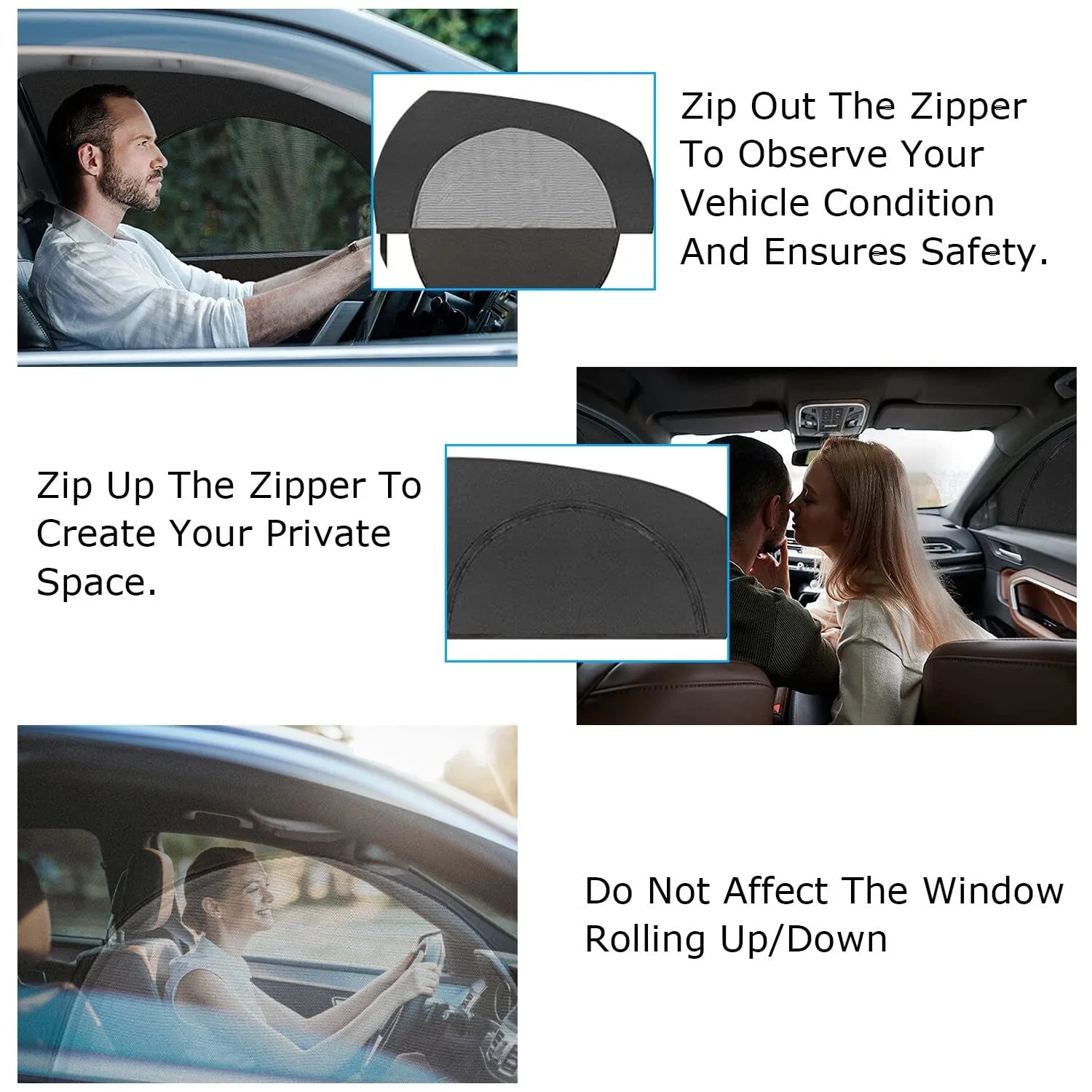 2-Piece: Car Side Window Screen Mesh Cover