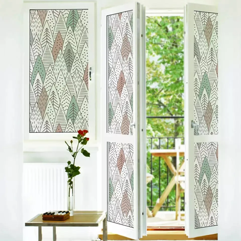45x200cm Window Privacy Films Static Glass Film Geometric Patterns Home Decor