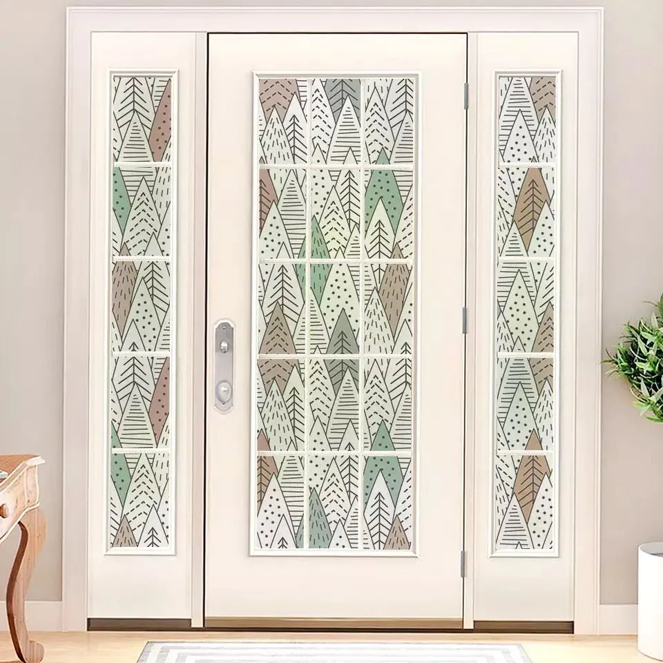45x200cm Window Privacy Films Static Glass Film Geometric Patterns Home Decor