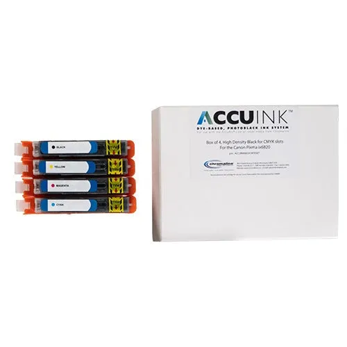 AccuInk All Black Cartridge Set - Canon Pixma ix6820 CMYK Slots