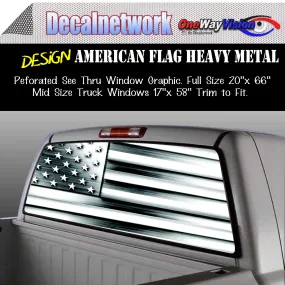 American flag metal Window Graphic Perforated rear window film truck Suv glass
