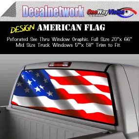 American Flag Window Graphic Perforated rear window film truck Suv glass