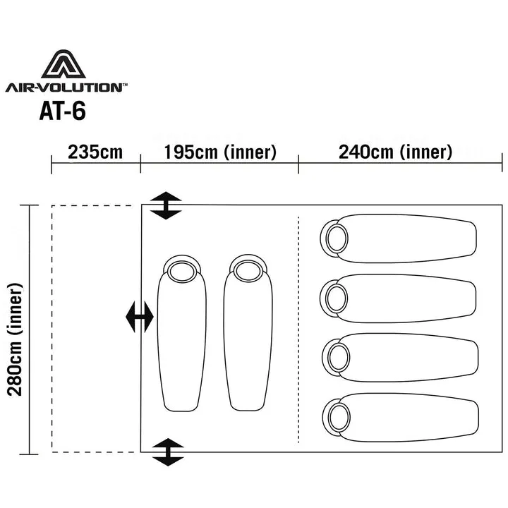 AT-6 Air-Volution™ Inflatable 6 Person Tent - Darche - T050801813