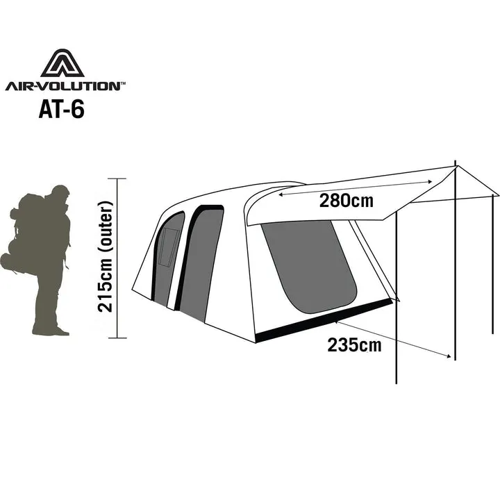 AT-6 Air-Volution™ Inflatable 6 Person Tent - Darche - T050801813