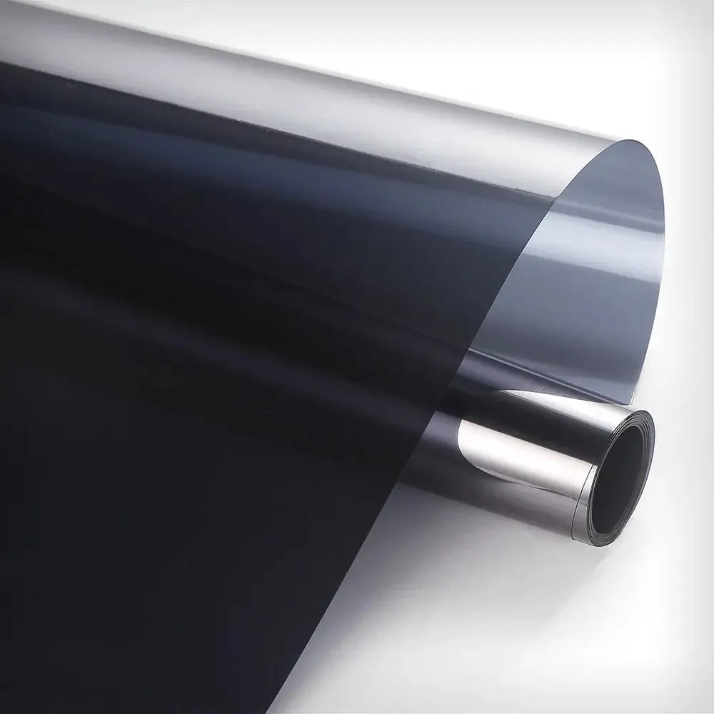 BDF 1SBK Window Film Static Cling Heat Rejection and Daytime Privacy Silver & Black