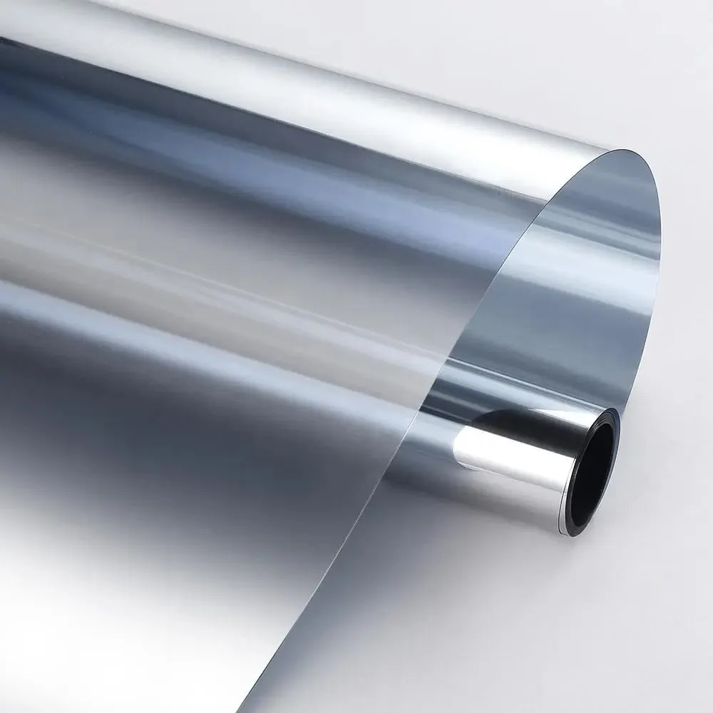 BDF 1SIL Window Film Static Cling Heat Rejection and Daytime Privacy Silver