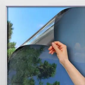 BDF 1SIL Window Film Static Cling Heat Rejection and Daytime Privacy Silver