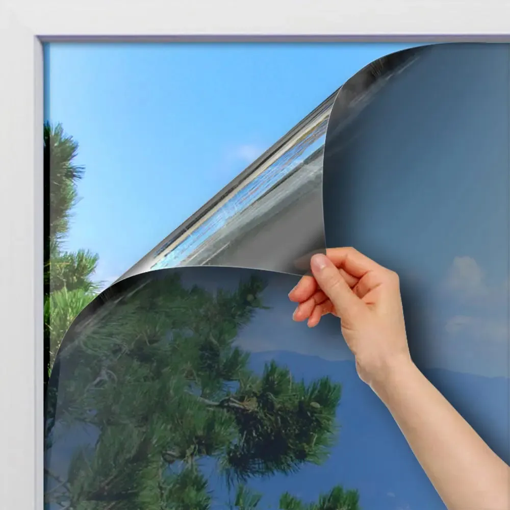 BDF 1SIL Window Film Static Cling Heat Rejection and Daytime Privacy Silver