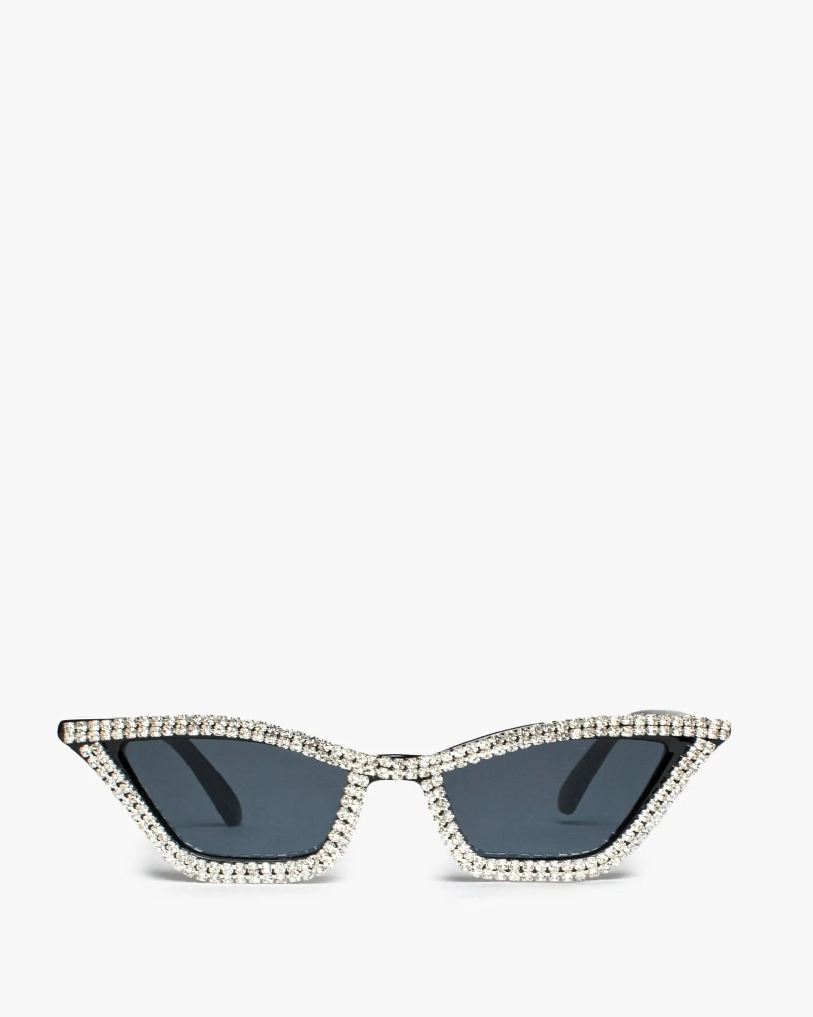 Black Cat-Eye Crystal Detail Sunglasses