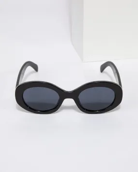 Black Oval Shaped Sunglasses
