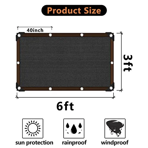 Black Shade Cloth,90% Durable Mesh Tarp with Grommets, Resistant Garden Sun Shade Netting, Shading Antifreezing for Pergola Greenhouse Plants Growing Chicken Coop Shade Cover