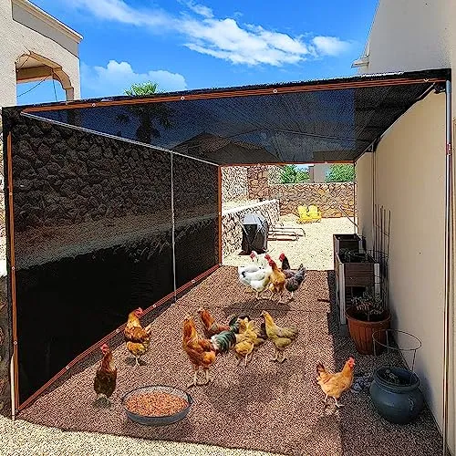 Black Shade Cloth,90% Durable Mesh Tarp with Grommets, Resistant Garden Sun Shade Netting, Shading Antifreezing for Pergola Greenhouse Plants Growing Chicken Coop Shade Cover
