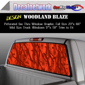 Blaze Camo Window Graphic Perforated rear window film truck Suv glass
