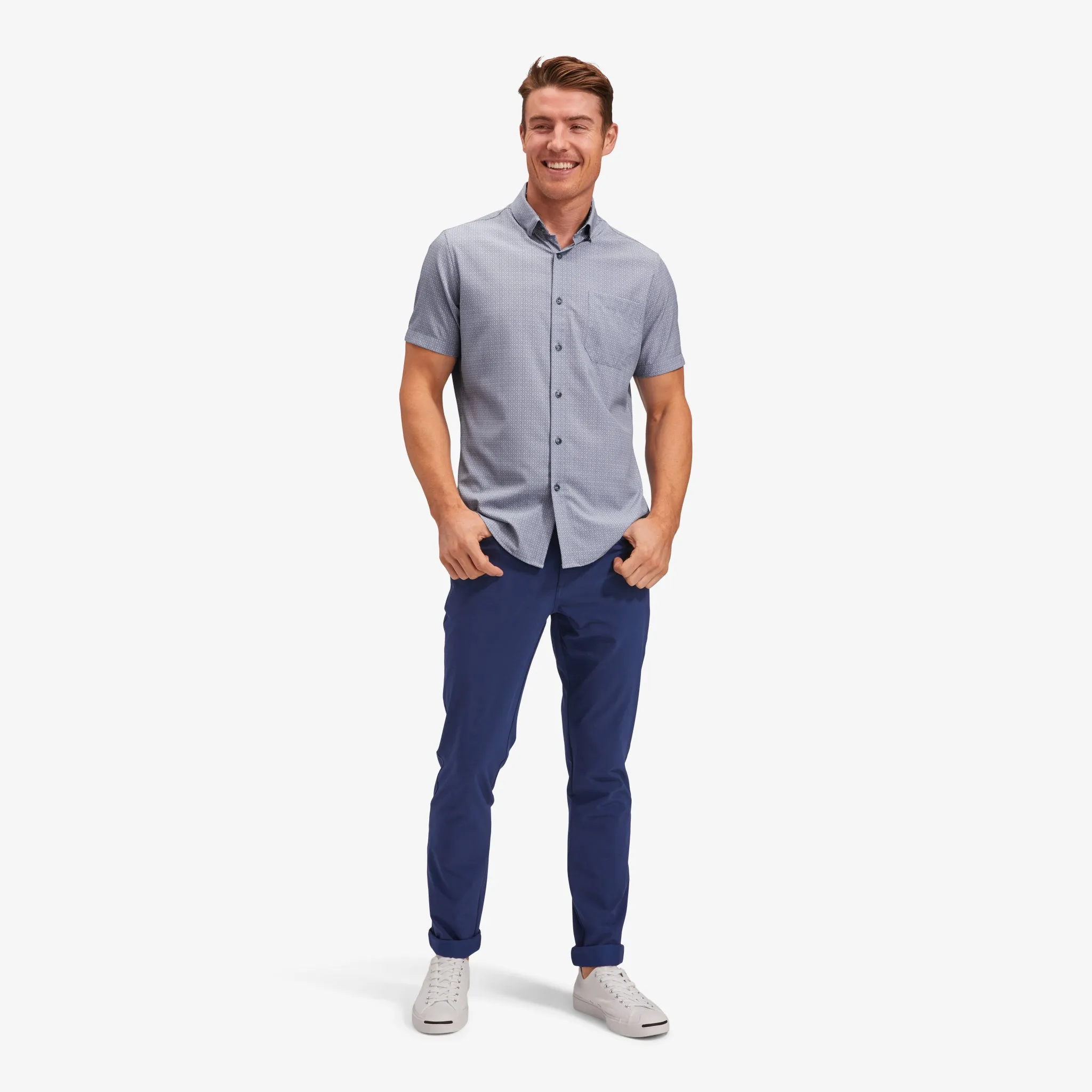 Blue Circle Mini Stripe Print