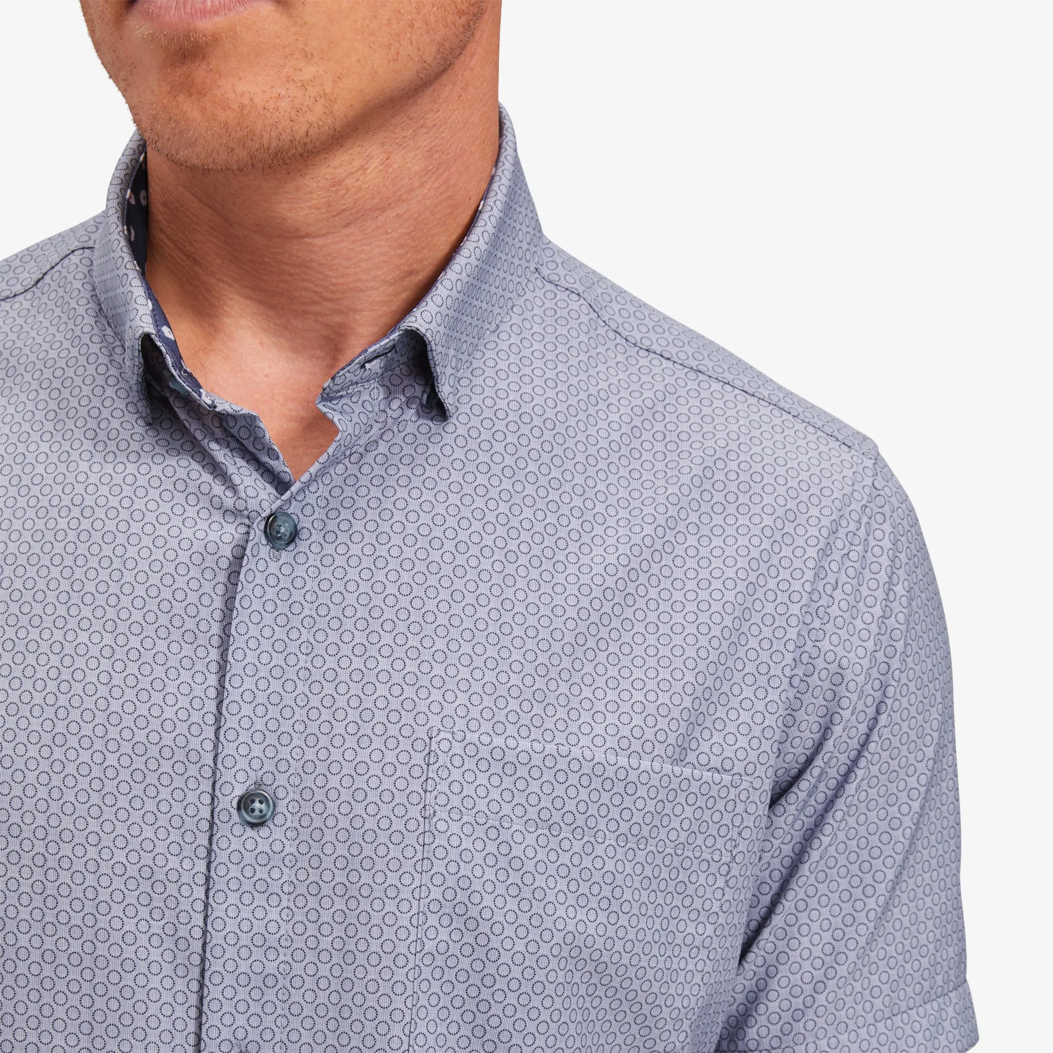 Blue Circle Mini Stripe Print