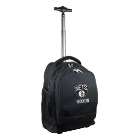Brooklyn Nets Premium Wheeled Backpack in Black
