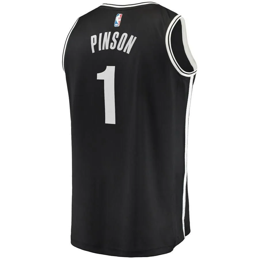 Brooklyn Nets Theo Pinson Fanatics Branded Fast Break Player Icon Jersey Kids - Black | Ireland Q0923J4