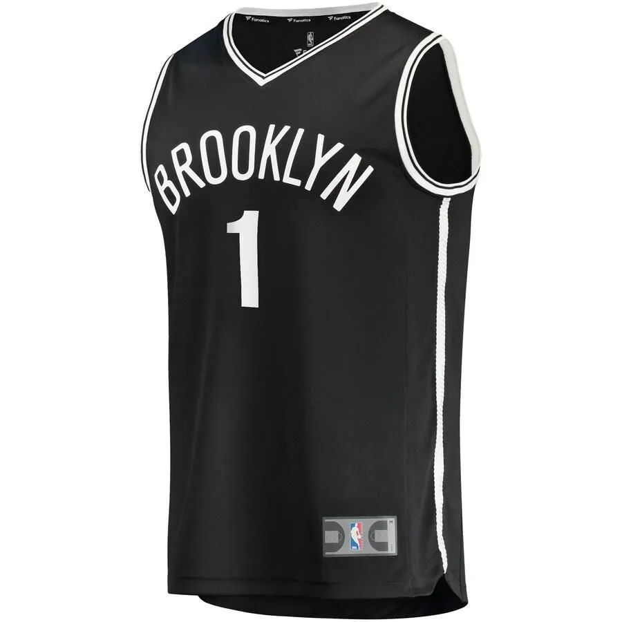 Brooklyn Nets Theo Pinson Fanatics Branded Fast Break Player Icon Jersey Kids - Black | Ireland Q0923J4
