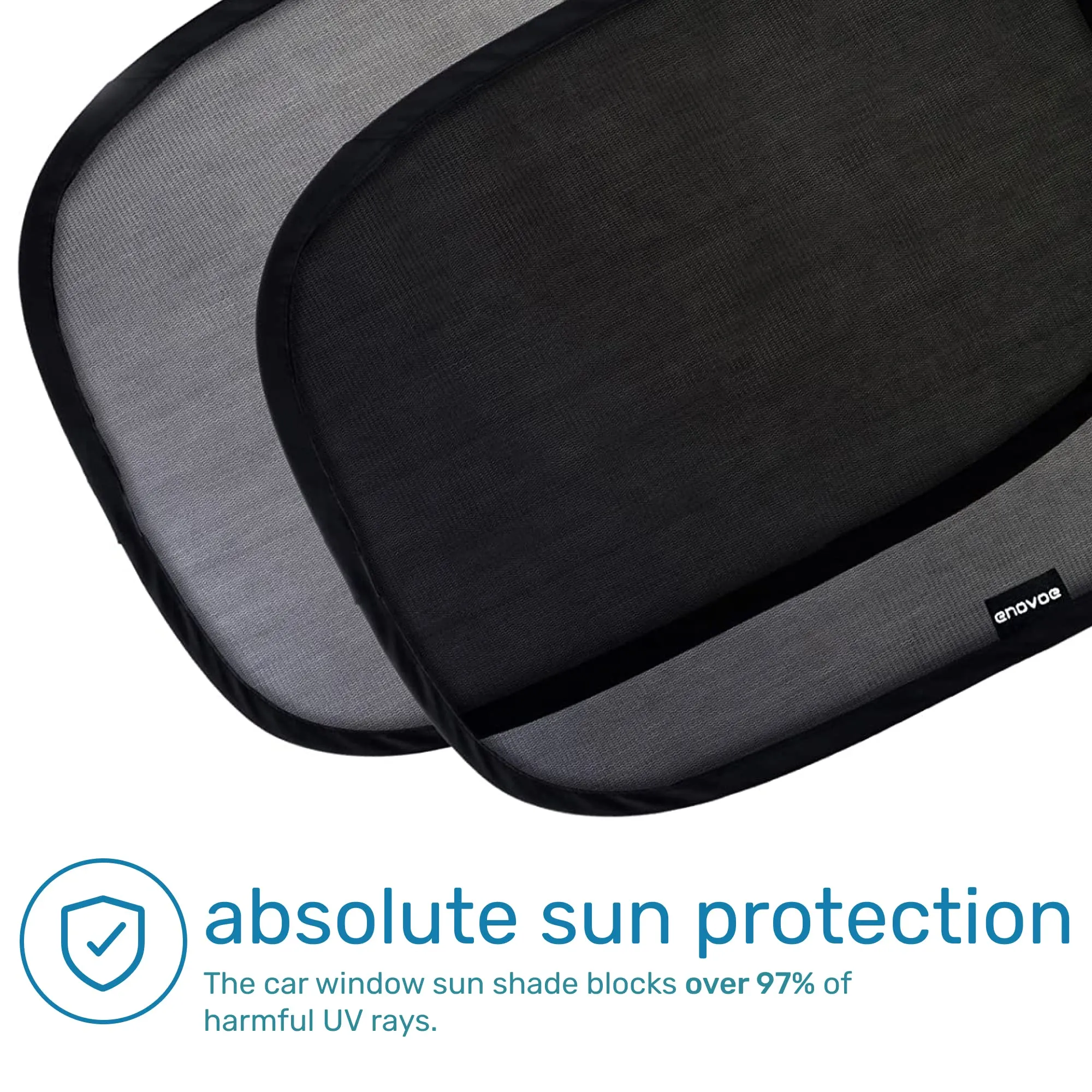 Car Window Shade - (2 Pack) - 21"X14" Cling Sunshade For Car Windows - Sun, Glare And Uv