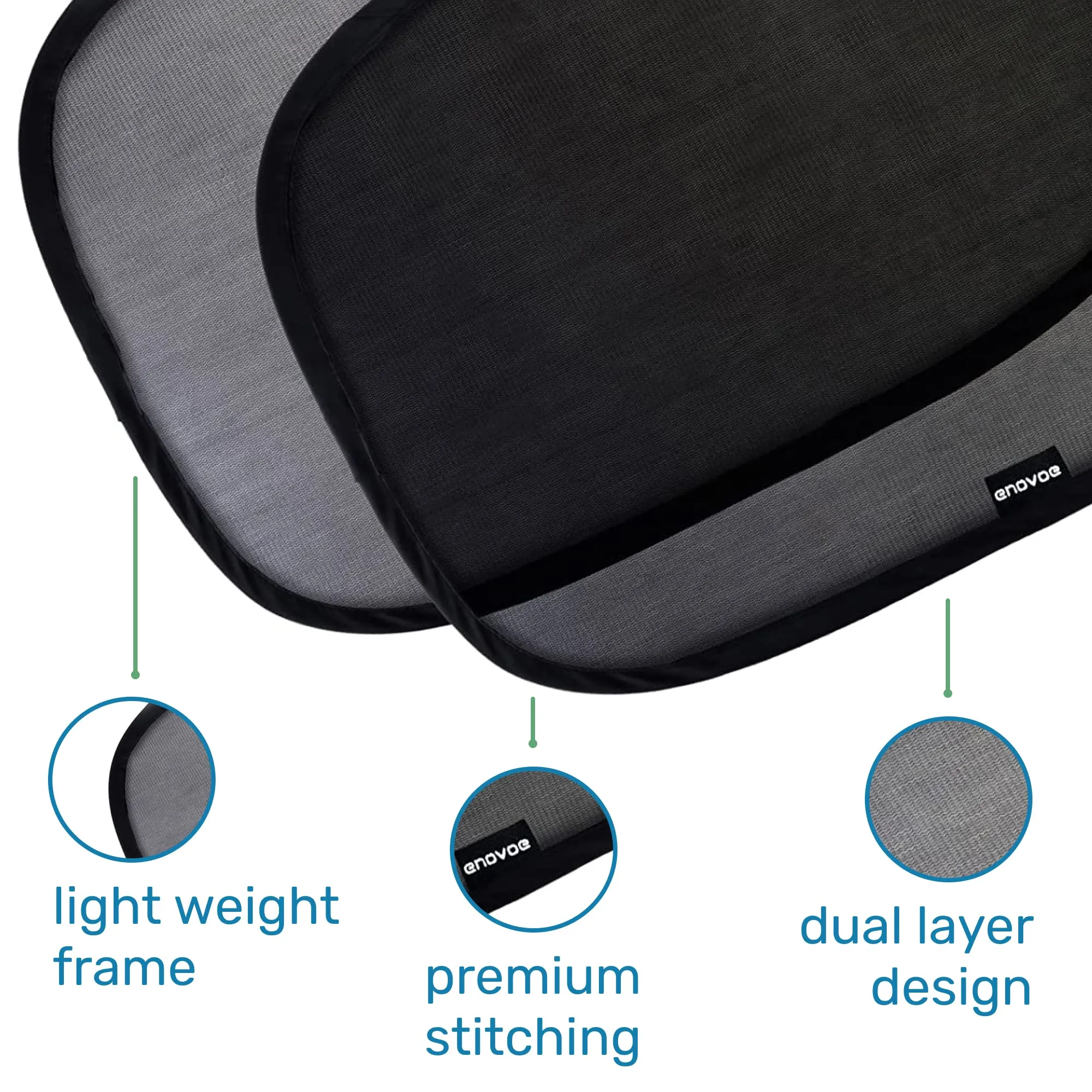 Car Window Shade - (2 Pack) - 21"X14" Cling Sunshade For Car Windows - Sun, Glare And Uv