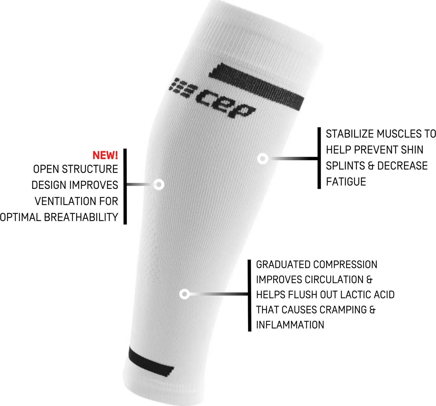 CEP Women&#x27;s The Run Calf Sleeves White | Buy CEP Women&#x27;s The Run Calf Sleeves White here | Outnorth