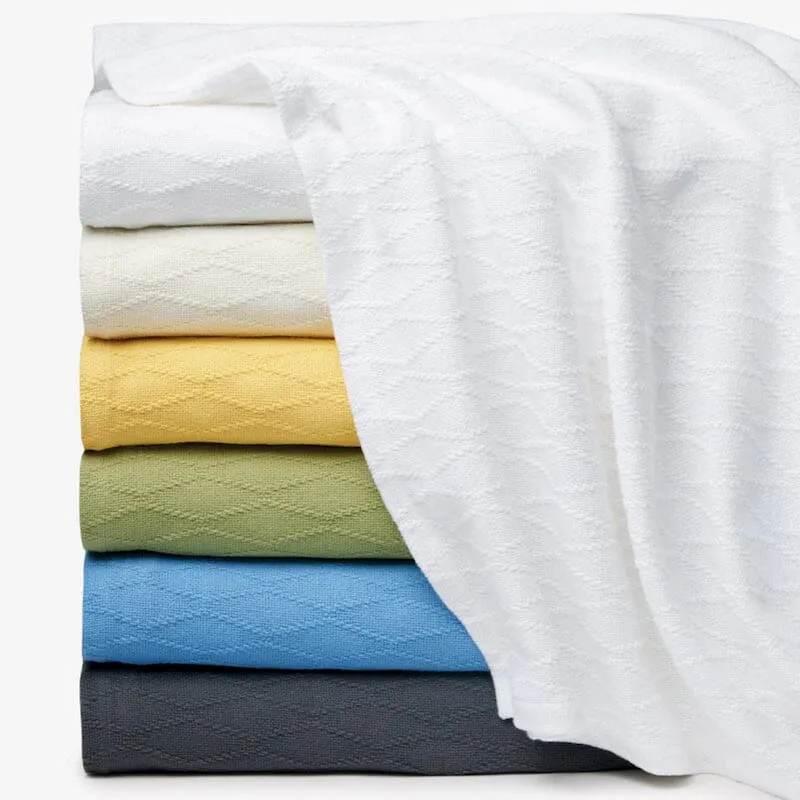 Cetara Kiwi Green Blanket by Sferra Fine Linens