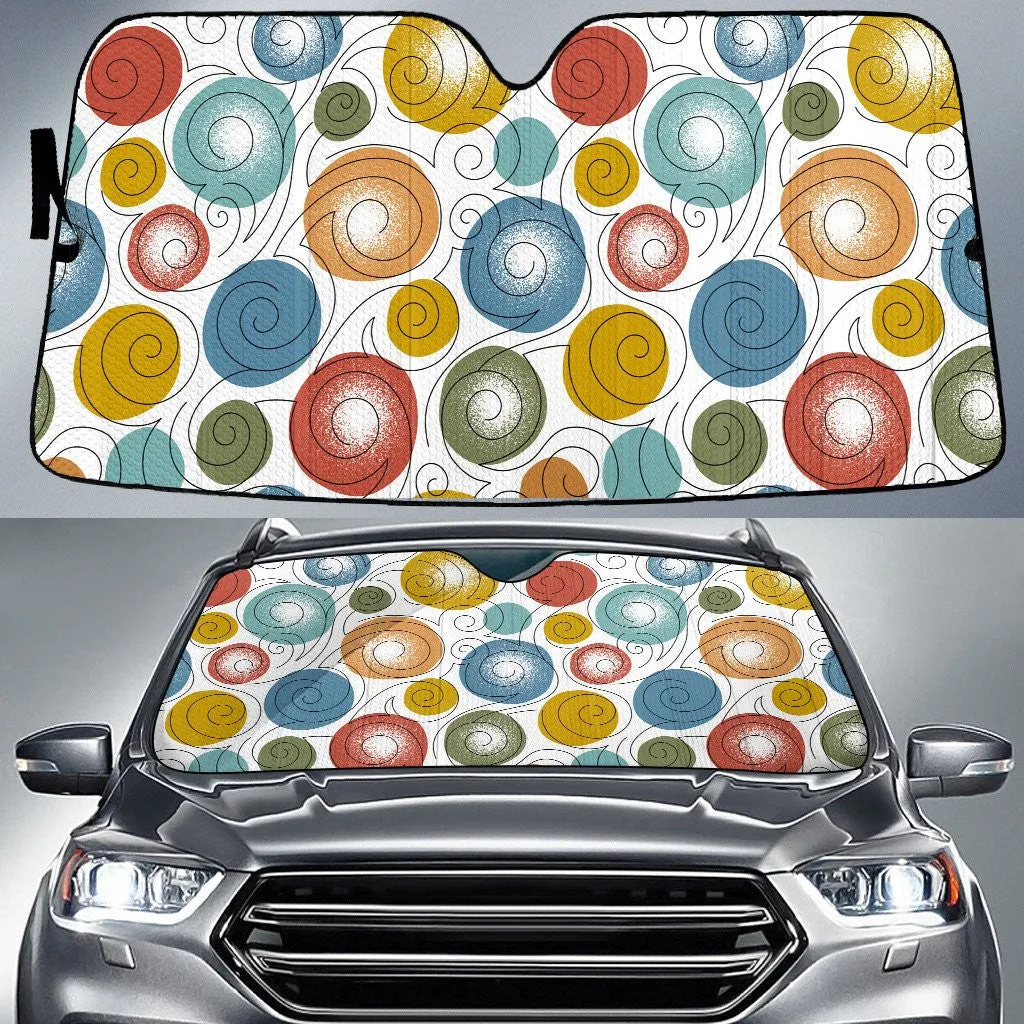 Chromatic Blowing Winds Cartoon Drawing Style White Theme Car Sun Shades Cover Auto Windshield Coolspod