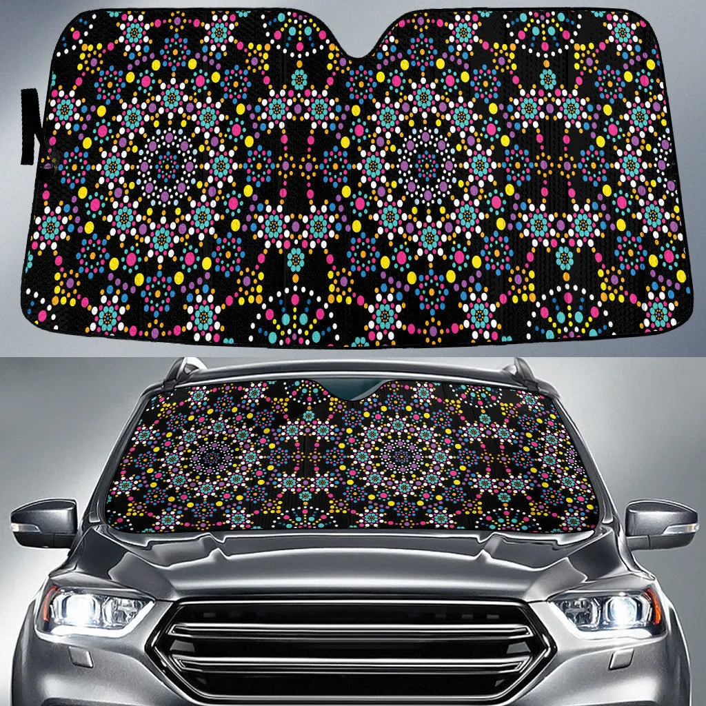 Chromatic Circle Optical Illustration Black Theme Car Sun Shades Cover Auto Windshield Coolspod