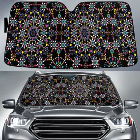 Chromatic Circle Optical Illustration Black Theme Car Sun Shades Cover Auto Windshield Coolspod