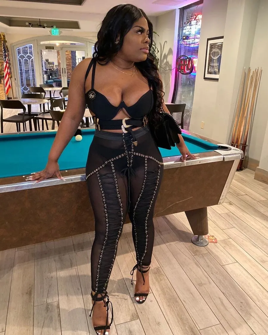 Diva Lace Up Mesh Pants