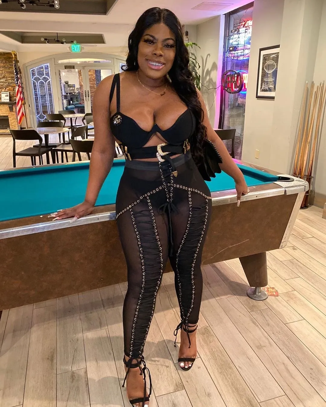 Diva Lace Up Mesh Pants