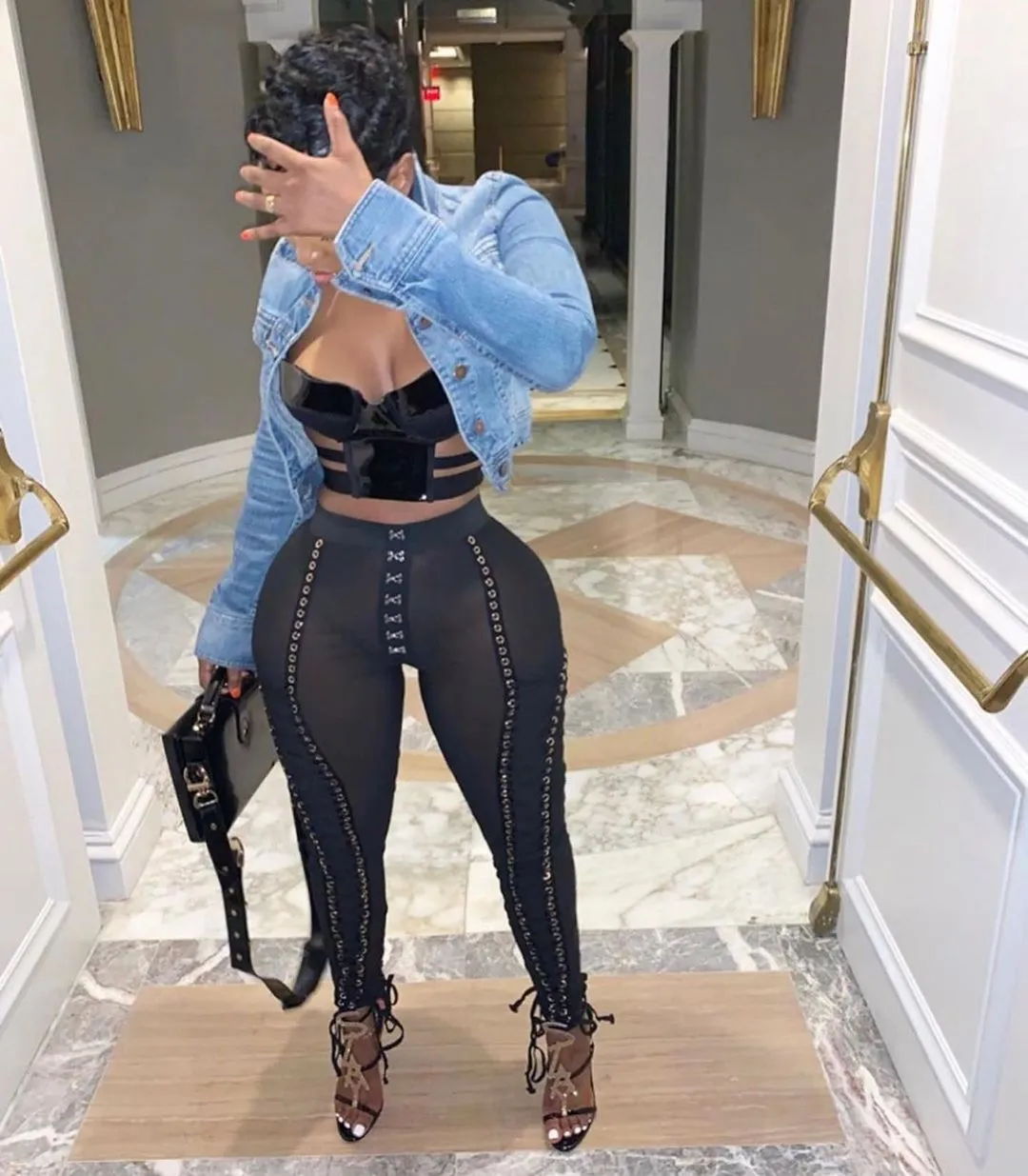 Diva Lace Up Mesh Pants