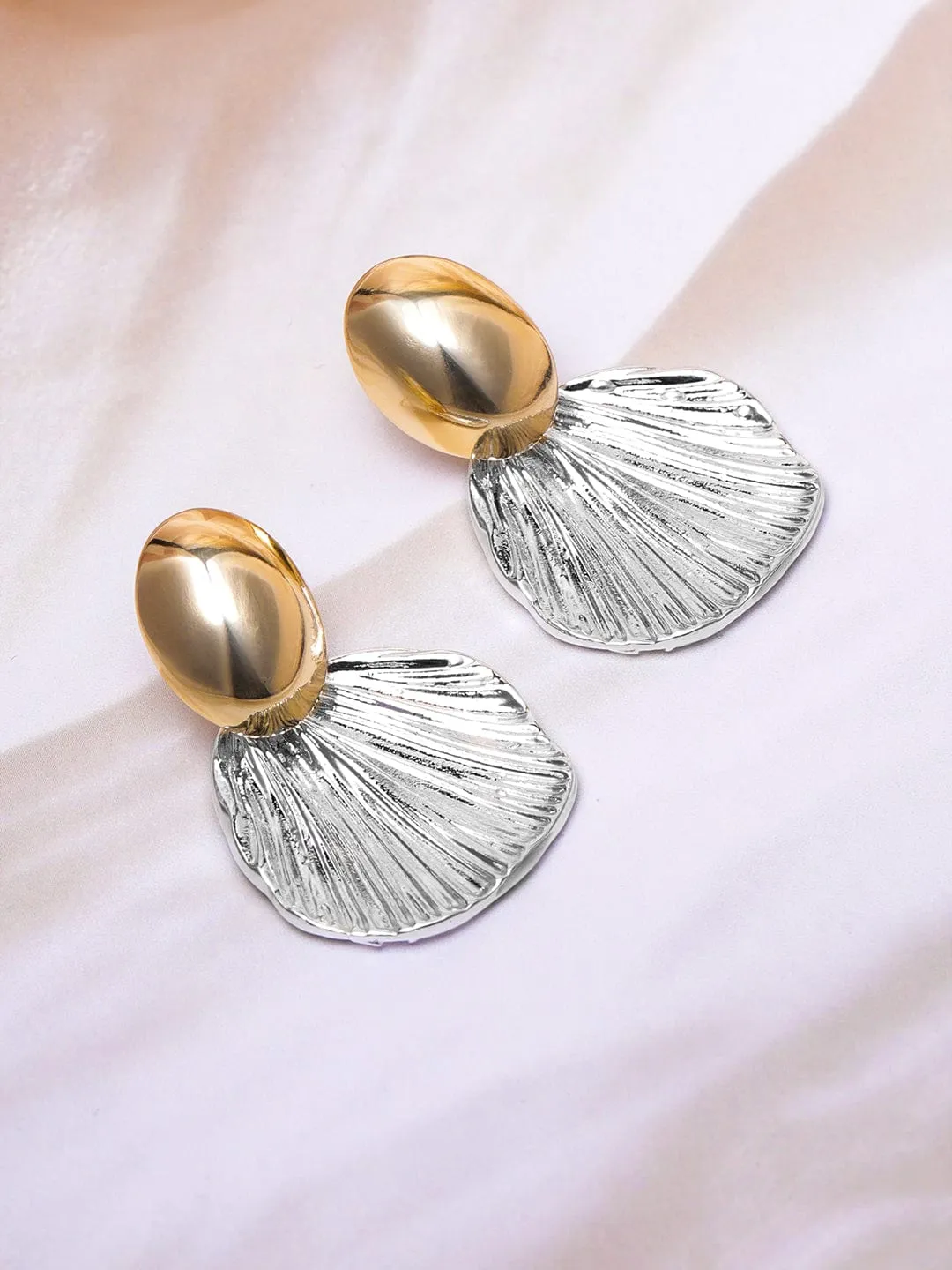 Dual-Tone Gold & Silver-Plated Shell Drop Earrings