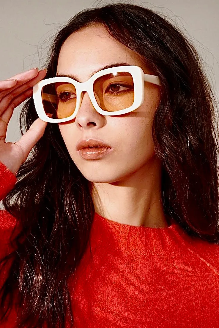 ELISHA OVERSIZED SUNGLASSES WHITE
