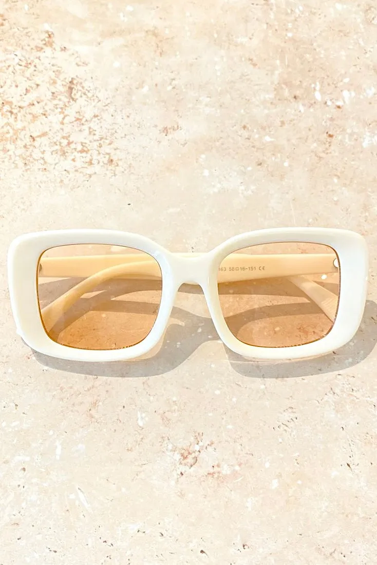 ELISHA OVERSIZED SUNGLASSES WHITE