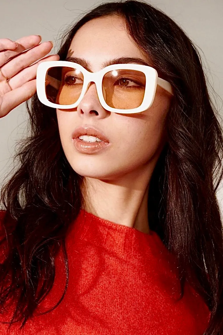 ELISHA OVERSIZED SUNGLASSES WHITE