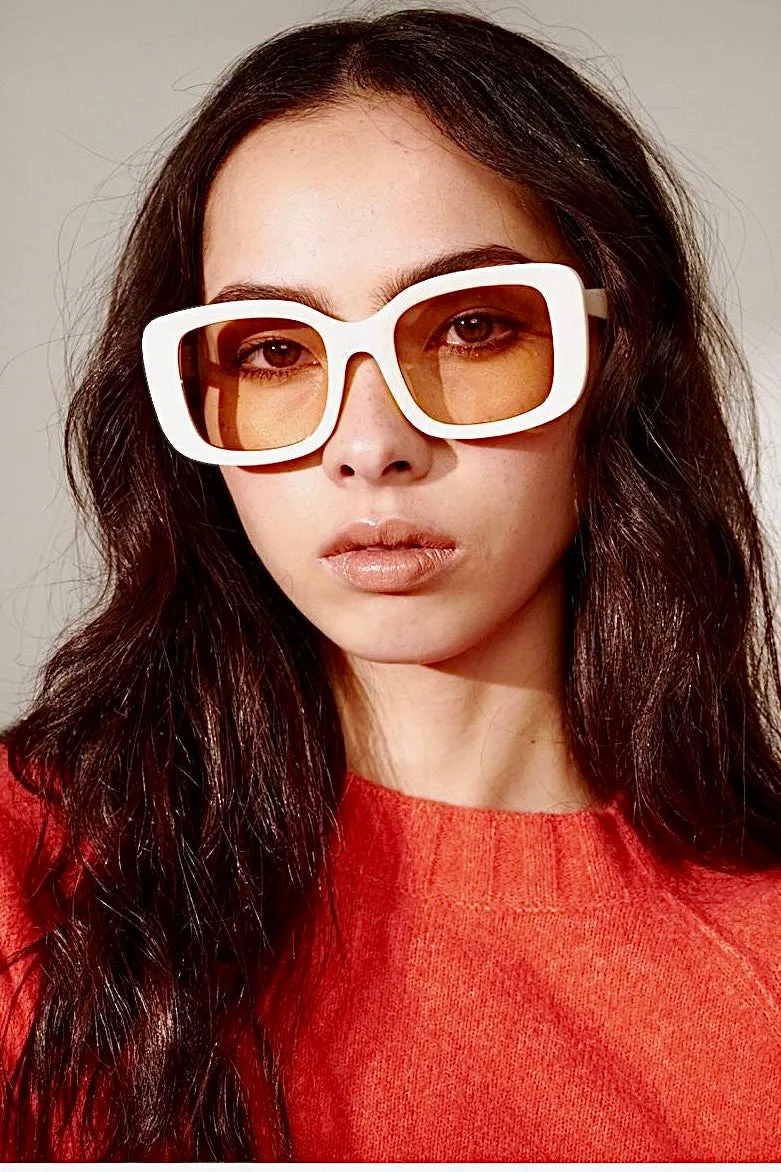 ELISHA OVERSIZED SUNGLASSES WHITE