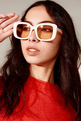 ELISHA OVERSIZED SUNGLASSES WHITE