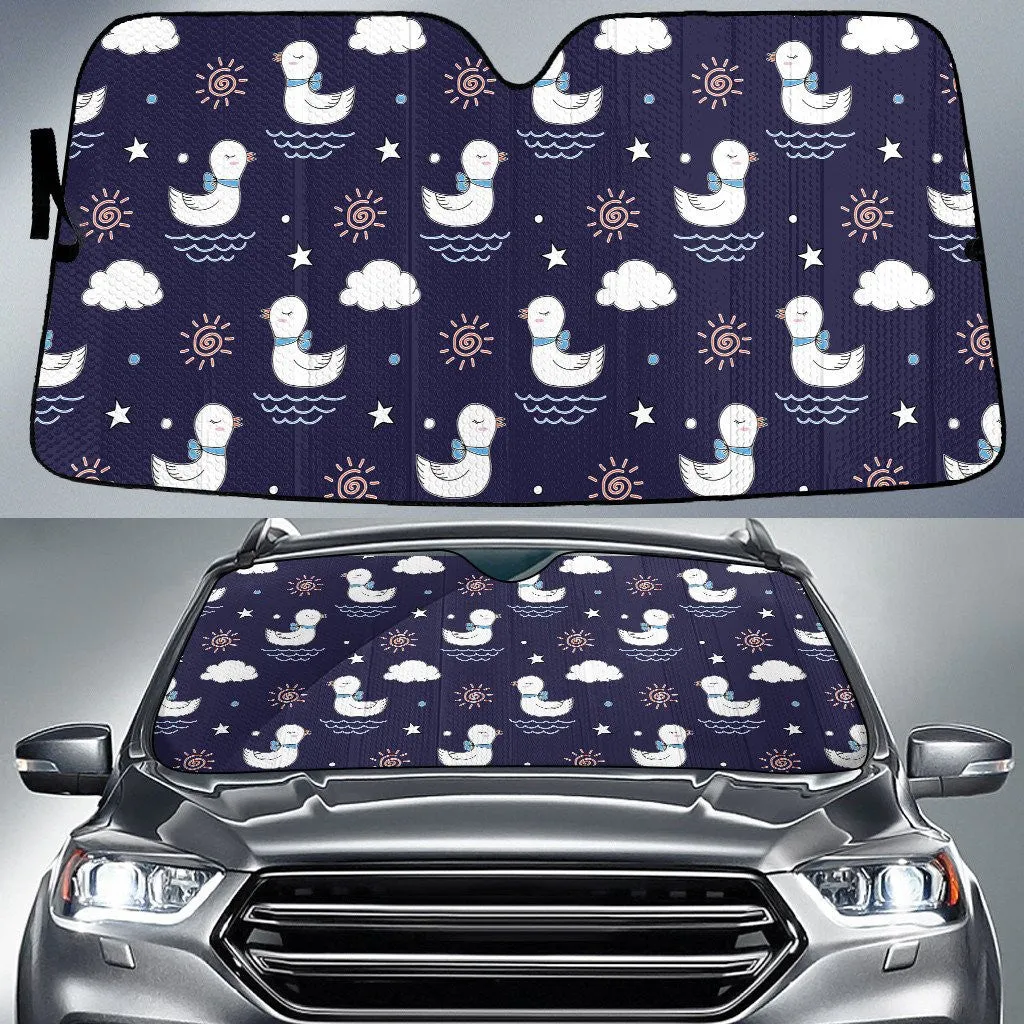 Femal White Duck Under The Sun Navy Car Sun Shades Cover Auto Windshield Coolspod