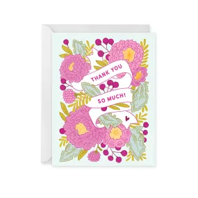 Floral Banner Thank You Card