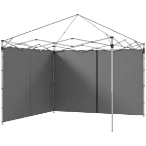Gazebo Side Panels, 2 Pack Sides Replacement, for 3x3(m) or 3x6m Pop Up Gazebo, with Zipped Doors, Grey