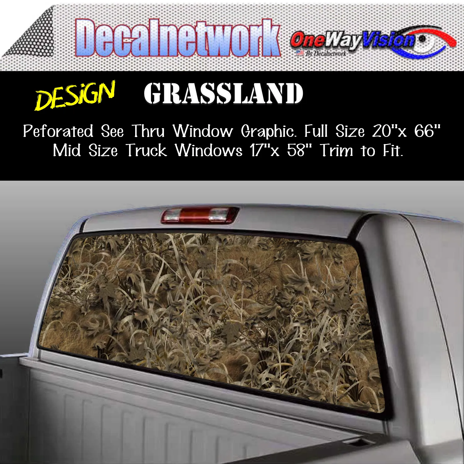 Grassland camo Window Graphic Perforated rear window film truck Suv glass
