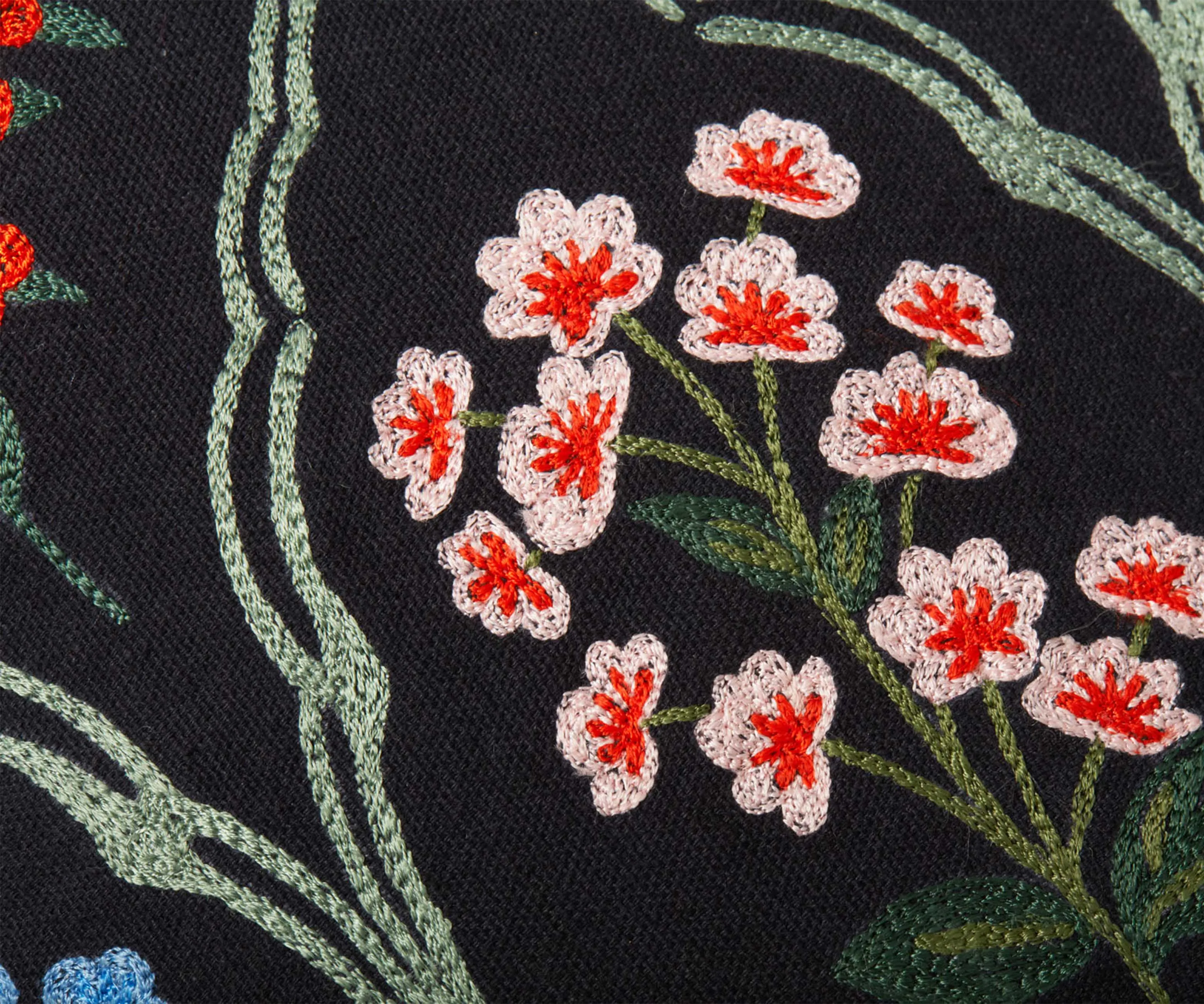 Hawthorne Embroidered Pillow - Black