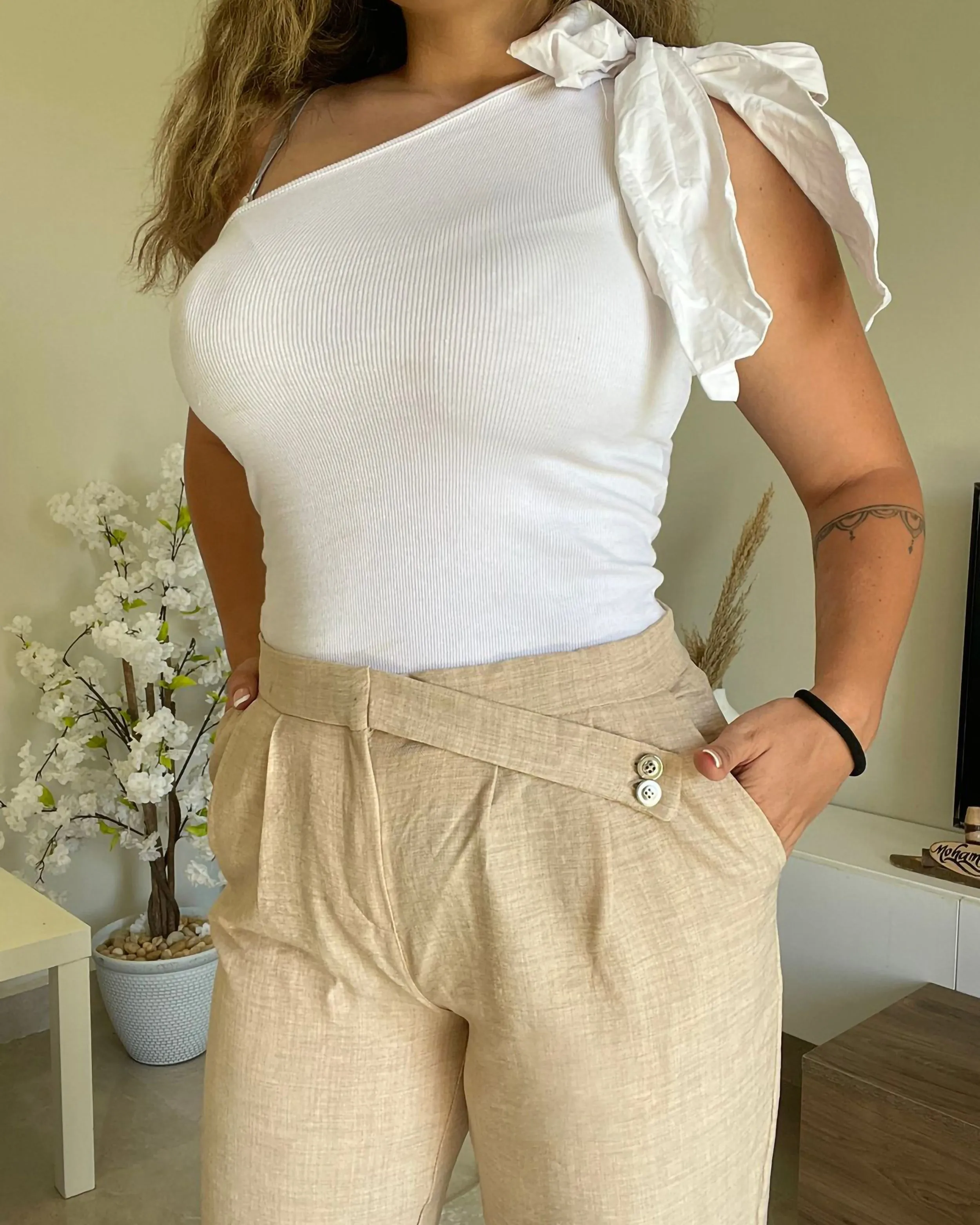 High Waist Linen Pants