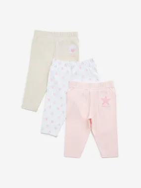 HOP Baby Multicolour Printed Cotton Pants - Pack of 3