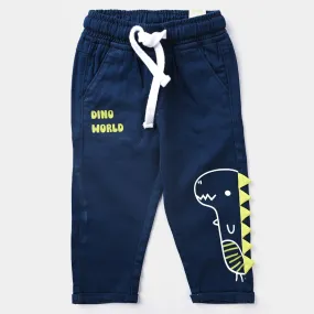 Infant Boys Cotton Twill Pant Dino World-NAVY