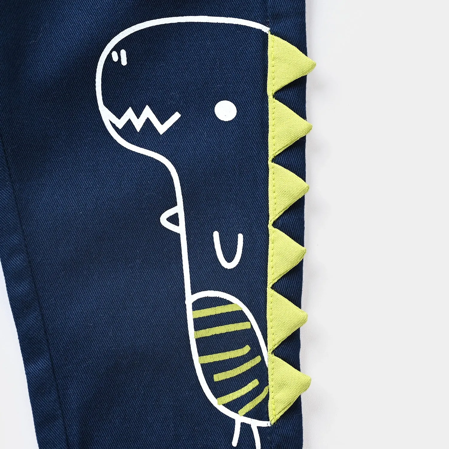 Infant Boys Cotton Twill Pant Dino World-NAVY