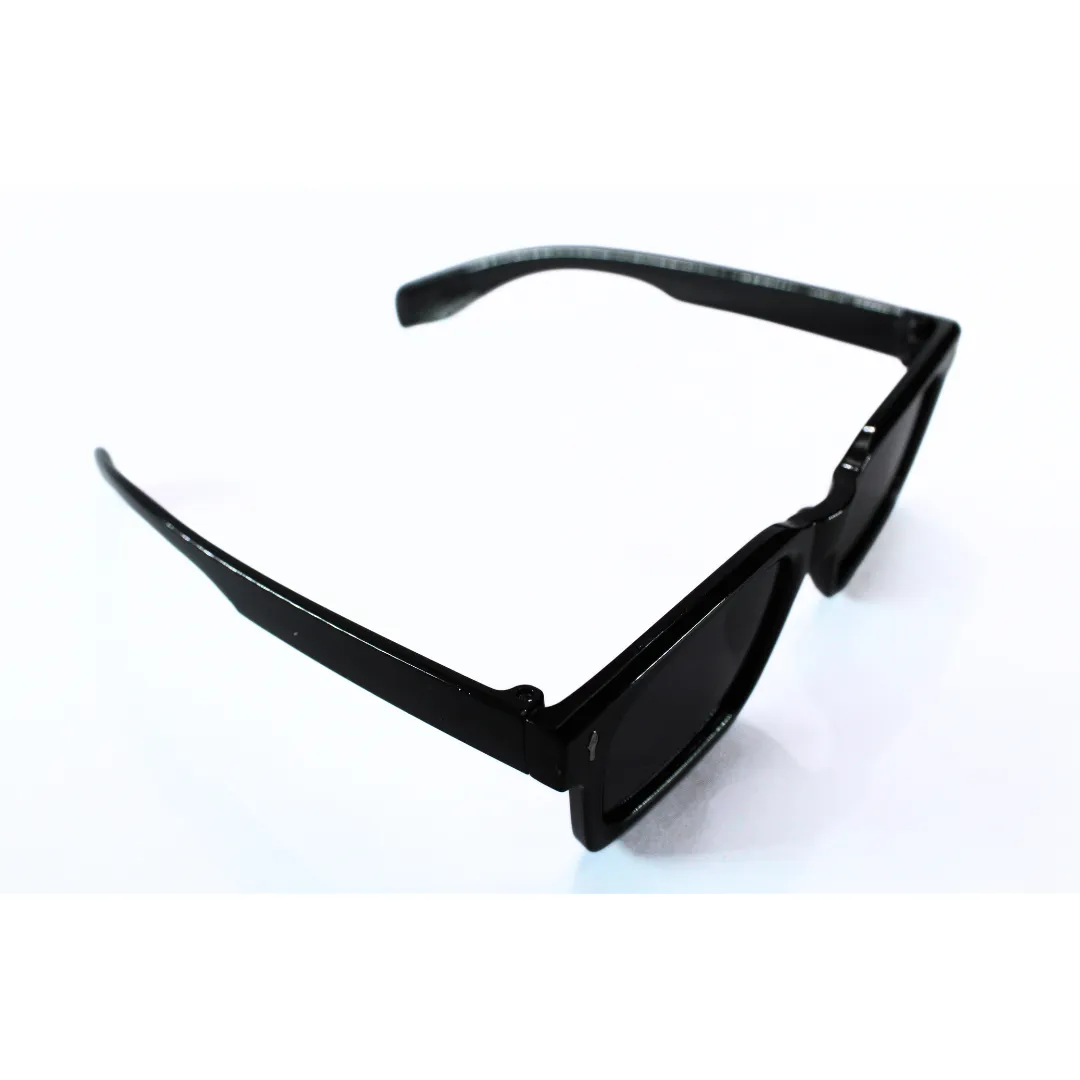 Jubleelens Rectangle Glossy Black Sunglasses - Black Polarized Make a Statement with These Classic and Stylish Shades